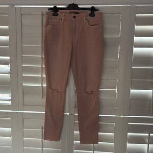 Joe's Jeans Dusty Rose Skinny Jeans with Knee Distress